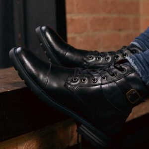 Botines en cuero Negro marca Vincenzo Valentín negro