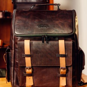 MORRAL NÓMADA EN CUERO CAFÉ